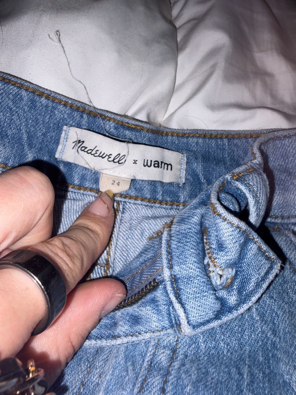 Madewell x Warm Classic Wide-Leg Women's Jeans in Light Blue - Picture 2 of 5
